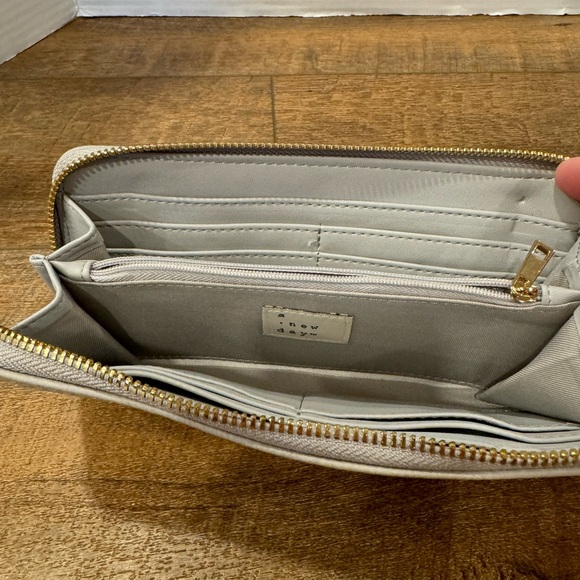 A New Day Gray Wallet Gold Zip Closure - Picture 4 of 6